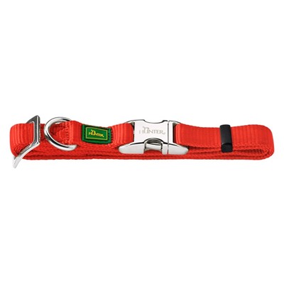 Ошейник нейлоновый для собак Hunter ALU-Strong M, 40-55 см, с металлической застежкой, красный   156