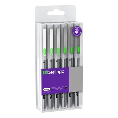 Ручка капиллярная Berlingo "Precision #10" черная 0.6мм (CK_50100) серебристый корпус