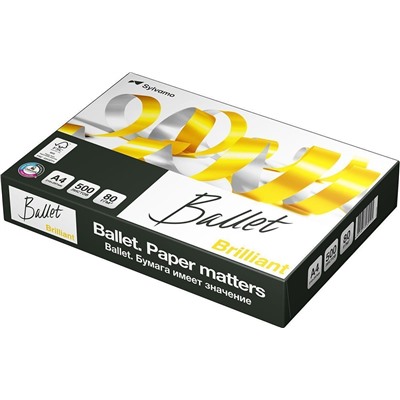 Бумага "Ballet Brilliant" А4, 80г/м, 500л., ColorLok, класс "A", белизна по CIE 168%