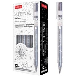 Ручка гелевая "SUPERNOVA" серебро 0.6 мм (067433) Хатбер {Китай}