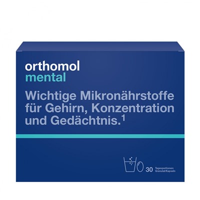 Orthomol Mental Granulat/Kapseln Ортомол для улучшения памяти, гранулы и капсулы, 30 шт.