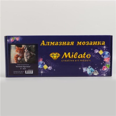 Алмазная мозаика «Котики-братики» 30×40 см, 35 цветов