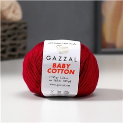 Пряжа "Baby Cotton" 60% хлопок, 40% полиакрил 165м/50гр (3442 малина)