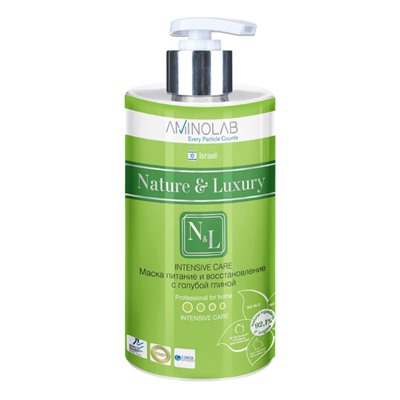 Nature & Luxury Маска для волос -питание и восстановление с голубой глиной, 460 мл