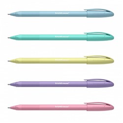 Ручка шар. ErichKrause "Ultra Glide Technology U-108 Pastel Stick" (58110) синяя, 1мм, цветной трехгран. корпус, игольчатый стержень