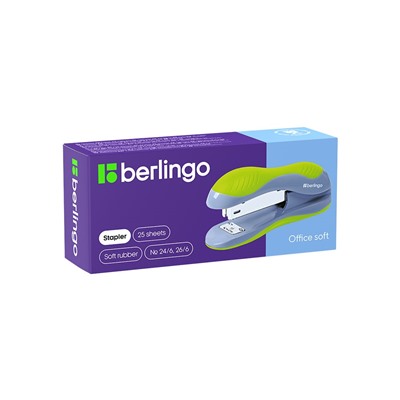 Степлер Berlingo "Office Soft" №24/6...26/6, пластиковый (H25002) белый, до 25л.