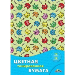 Набор цветной бумаги А4 тонированной 12л 12цв "Веселые котята" С0305-09 АппликА {Россия}