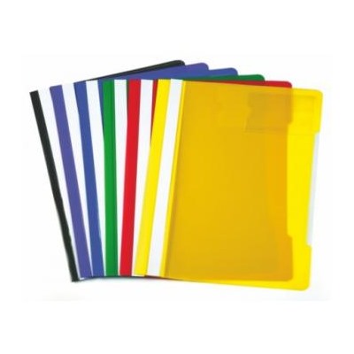 Скоросшиватель А4 пластиковый с кармашком для визитки желтый PS-V20yel (816330) Бюрократ {Россия}