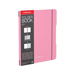 Тетрадь 48л. на резинках "FolderBook Pastel. Розовая", сменный блок (048010054-51393, "ErichKrause") пластиковая обложка, на резинке