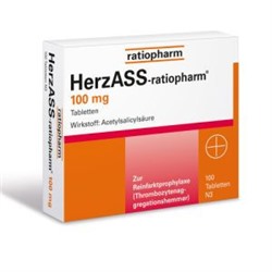 Herzass Ratiopharm 100 mg Tabletten (100 шт.) Херцасс Таблетки 100 шт.