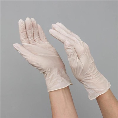 Перчатки латексные опудренные Eco, размер М, смотровые, нестерильные, 100 шт/уп, цена за 1 шт, цвет белый
