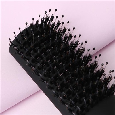 Расчёска массажная, комбинированная щетина, вентилируемая, 23 × 4,4 см, цвет чёрный