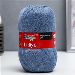 Пряжа Lidiya (ЛидияПШ) 50% шерсть, 50% акрил 1613м/100гр (52037 синий св.меланж)