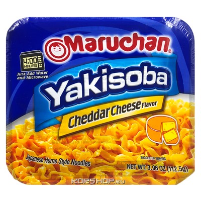 Лапша б/п Якисоба со вкусом сыра чеддар Yakisoba Maruchan, США, 112,5 г Акция