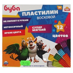 Пластилин MultiArt восковой "Буба." 12цв. 180гр. стек (MCLV-55197-12-180-BB, 317106)