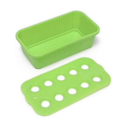 Ящик для рассады, 29 × 16 × 8,5 см, 2,5 л, 10 лунок, зелёный, Greengo