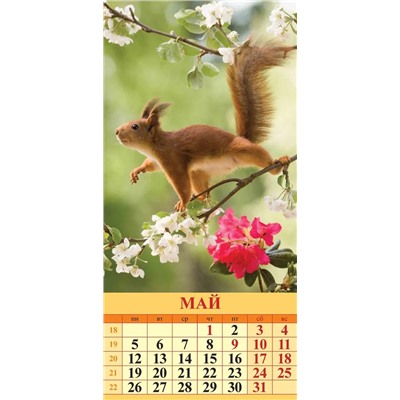 Календарь настен. перекид., с ригелем, 165*335мм, 2025г. "Малыши в природе" (0625004)
