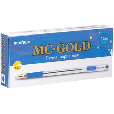 Ручка шар. Munhwa "MC Gold" на масляной основе, синяя 1мм (BMC10-02)