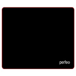 Коврик для мыши Perfeo "Black", ткань + резиновое основание, 320*240*3мм, с красной окантовкой (PF_D0715)