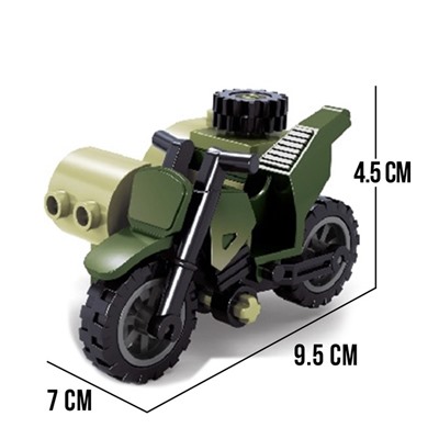 Конструктор Армия «Мотоцикл с коляской», 25 деталей