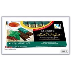 Темный шоколад с мятным вкусом в мини-батончиках Maitre Truffout 100 гр