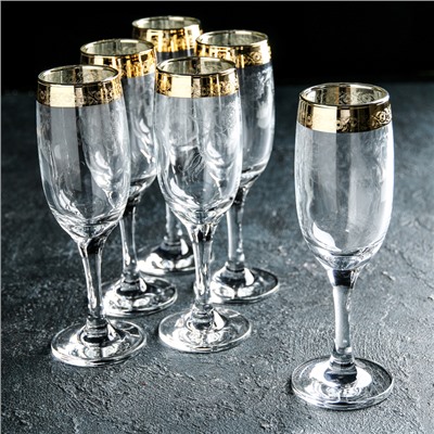 Набор бокалов для шампанского «Нежность», 190 мл, 6 шт