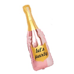 Шар фольгированный - фигурка "Бутылка шампанского. Let`s Party. Rose Gold" 40*106см (6073404) в инд. пакете