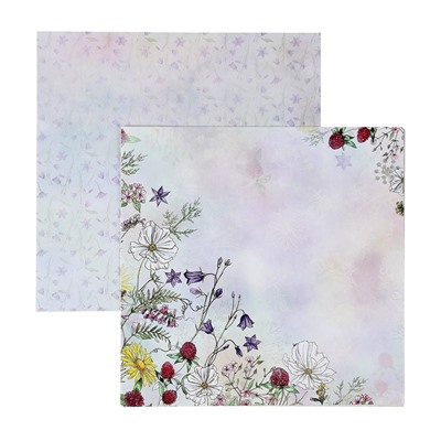 Набор бумаги для скрапбукинга Mr.Painter (12 л) "Цвет.атлас.Полевые цветы"15х15 см,190 гр/м2