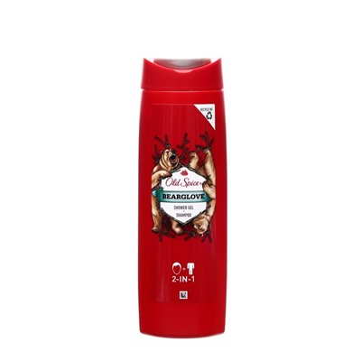 Гель для душа и шампунь 2 в 1 Old Spice Дикий аромат Bearglove, 400 мл