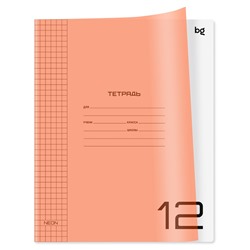 Тетрадь 12л. BG клетка "UniTone. Neon. Оранжевая" (Т5ск12_пл 12244) пластиковая обложка