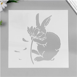 Трафарет пластик "Кролик и ромашка" 20х20 см