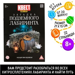 Книга-квест «Загадка подземного лабиринта» версия 2, 8+