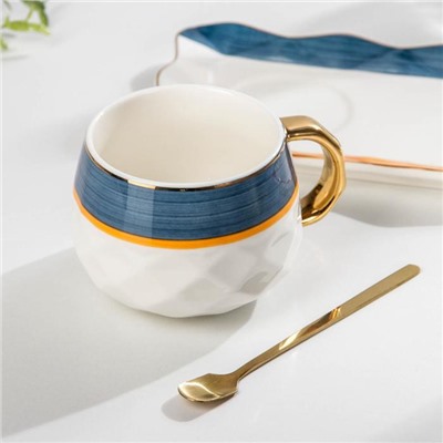 Чайная пара «Аврора», 3 предмета: чашка 200 мл, тарелка 25×11×2 см, ложка
