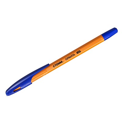 Ручка шар. СТАММ "Орбита 100" (РШ-30140) синяя 0.7мм, на масляной основе, оранжевый корпус