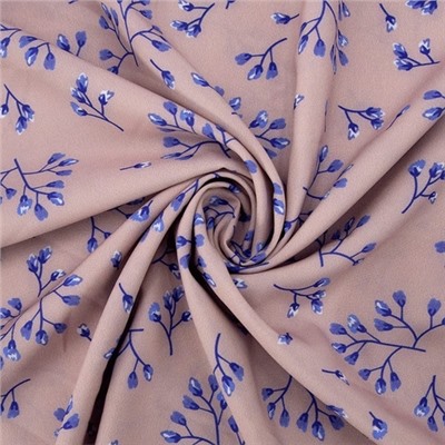 Ткань на отрез ниагара 150 см D052-2 Голубые цветы на розовом