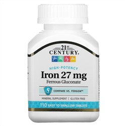 21st Century, железо, 27 мг, 110 таблеток