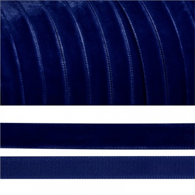 Лента бархатная 10 мм TBY LB1052 цвет т-синий 1 метр