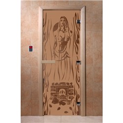 Дверь «Горячий пар», размер коробки 190 × 70 см, правая, цвет матовая бронза