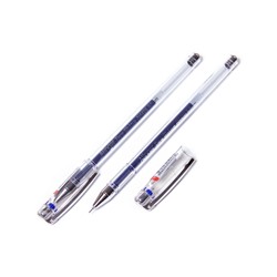 Ручка гелевая Alingar "Dew Shine" (AL4486) синяя, 0.5мм, игольчатый стержень, прозрачный корпус