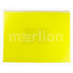 Папка на гибкой молнии А5 ZIP карман под визитку Double Neon DNEBPM5AYEL 0.15мм желтая (1126083) Бюрократ {Россия}