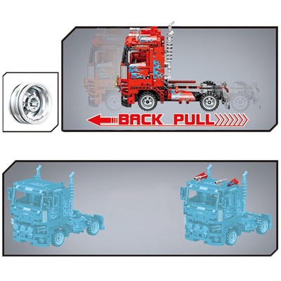 Конструктор инерционный «Грузовик», коллекционная модель, 616 деталей