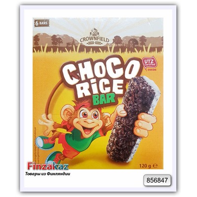 Детские батончики мюсли в шоколаде Crownfield Choco rice Bar 6 шт