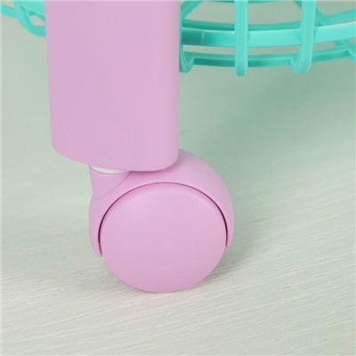 Этажерка для игрушек на колёсах 3 секции IDEA «Конфетти», цвет бирюзовый