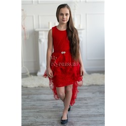Платье со съемной юбкой "Валерия", цвет красный