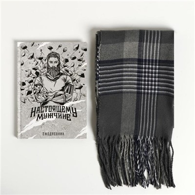 Набор "Настоящему мужчине", теплый шарф и ежедневник