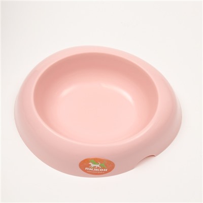 Миска пластиковая округлая, 20 х 4,5 см, 0,6 л, розовая