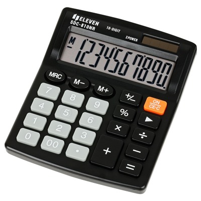 Калькулятор настольный ELEVEN SDC-810NR, 10-разрядный, 127*105мм, дв.питание