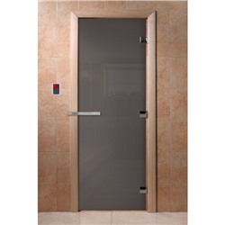 Дверь для бани и сауны «Графит», размер коробки 200 × 80 см, стекло 8 мм