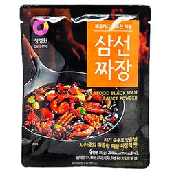 Основа для соуса из черных бобов Чачжан, вкус морепродуктов «Seafood black bean sauce powder» Daesang, Корея, 80 г