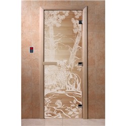 Дверь «Мишки», размер коробки 200 × 80 см, левая, цвет прозрачный